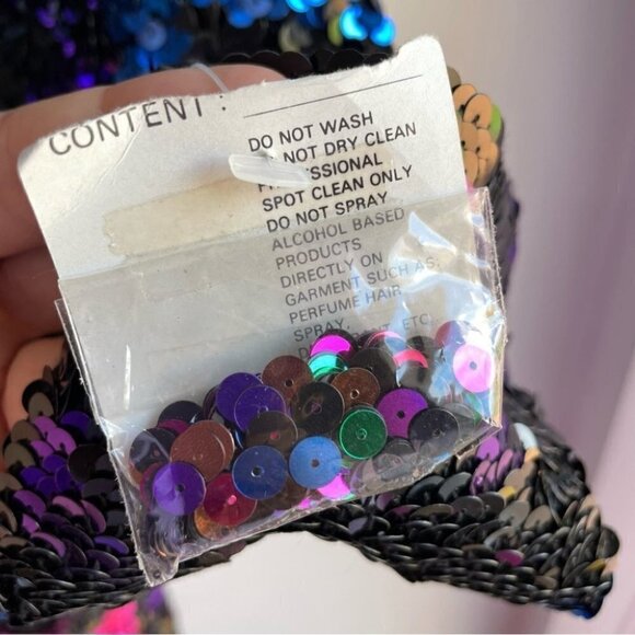 Vintage 80s Full Sequin Cocktail Party Dress Sz 10 M Rainbow Prom Grad Swiftie - Picture 10 of 10